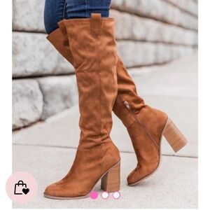 HADLEY BROWN TALL SUEDE KNEE BOOTS
